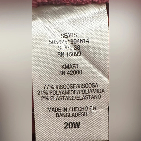 Simply Emma Red Stretchy Skinny Leg Pants Size 20W - Picture 5 of 5